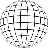 Graticule 3d globe, Meridian parallel field lines, wire template graticule vector