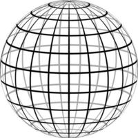 Graticule 3d globe, Meridian parallel field lines wire template graticule vector