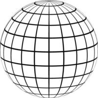 Graticule 3d globe Meridian parallel field lines wire template graticule vector