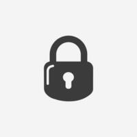 security, padlock, lock protection icon vector isolated symbol sign