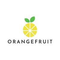 orange slice fruit logo design vector