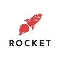 red rocket logo design template vector