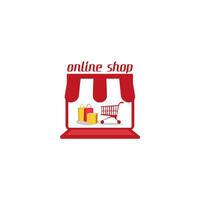 online shop laptop vector illustration