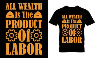 Labor day typography t-shirt design vector