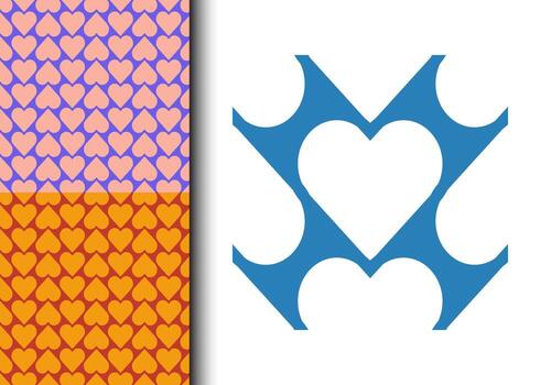 Heart outline seamless pattern element vector for background. Modern and stylish shape texture. Fit for banner, backdrop, poster, fabrique, cover. Vector Eps 10