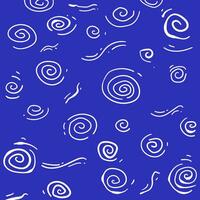 Hand drawn abstract pattern blue and white for tshirt design, print, etc. vector