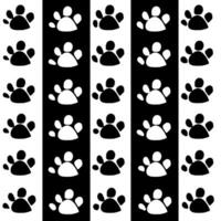 animal paw black and white pattern,  paw print sign and symbol vector