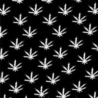 Marijuana Black and White leaf pattern. Simple illustration of marijuana leaf vector pattern for Print