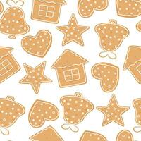 Gingerbread cookie pattern vector