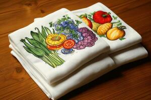 Collection of natural kitchen towels.. photo