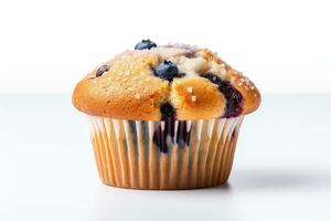 One blueberry muffin white background photo
