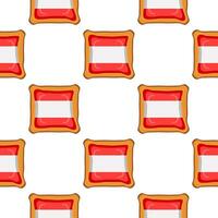 Pattern cookie with flag country Latvia in tasty biscuit vector