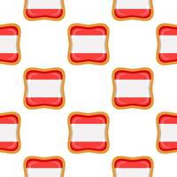 Pattern cookie with flag country Latvia in tasty biscuit vector