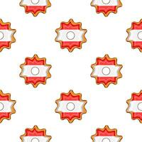 Pattern cookie with flag country Latvia in tasty biscuit vector