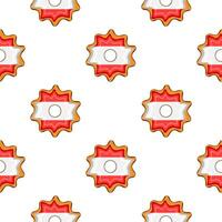 Pattern cookie with flag country Latvia in tasty biscuit vector