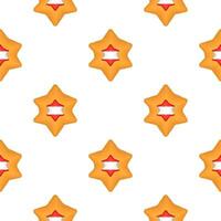 Pattern cookie with flag country Latvia in tasty biscuit vector
