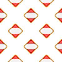 Pattern cookie with flag country Latvia in tasty biscuit vector