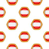 Pattern cookie with flag country Latvia in tasty biscuit vector