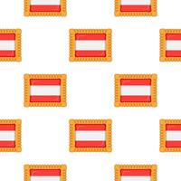 Pattern cookie with flag country Latvia in tasty biscuit vector