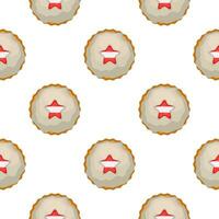 Pattern cookie with flag country Latvia in tasty biscuit vector