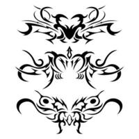 collection of abstract tribal tattoos vector