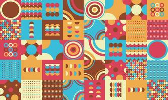 Abstract background of cute colorful geometric shapes. Colorful pattern motif design vector