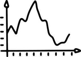 Line graph vector, Thin line icon. vector