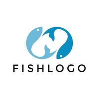 simple fish logo design template vector