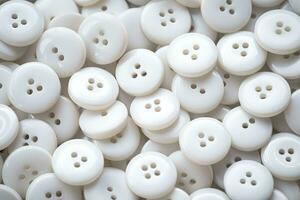 Pile of little white buttons. photo