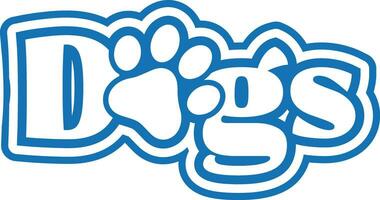 DOGS TEXT PAW VECTOR LOGO