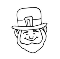 Head of a smiling leprechaun, the symbol of St. Patrick's day isolated on white background vector