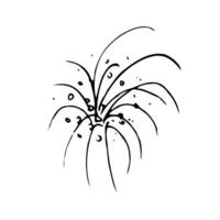 Vector thin line icon, fireworks. Metaphor of happiness, excitement and joy. Logo template illustration. Black on white isolated symbol. Simple mono linear modern design.