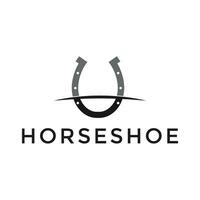 simple horseshoe logo design template vector