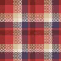 Plaid seamless pattern in red. Check fabric texture. Vector textile print.