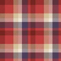 Plaid seamless pattern in red. Check fabric texture. Vector textile print.