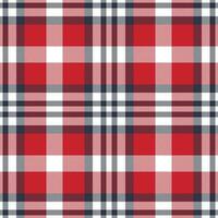 Plaid seamless pattern in red. Check fabric texture. Vector textile print.