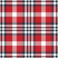 Plaid seamless pattern in red. Check fabric texture. Vector textile print.