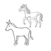 Horse out line vector illustration.