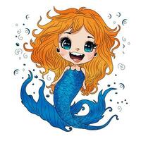 linda pequeño sirena ilustración, vector Arte