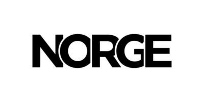 Norway emblem. The design features a geometric style, vector illustration with bold typography in a modern font. The graphic slogan lettering.