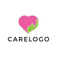 creative love care logo design vector