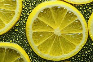 Close-up of a thin slice of lemon photo