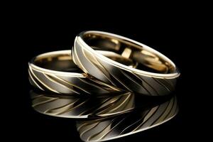 hermosa Boda dorado anillos foto