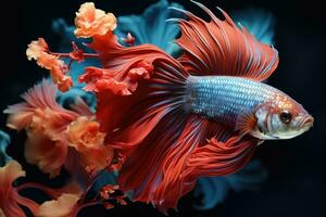 Moving moment of tropical fish photo