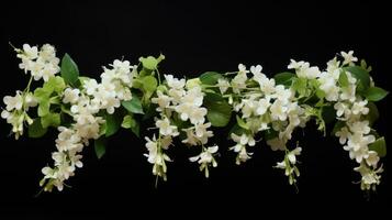 Garland of jasmine, flowers beautifully crafted, popular in South India as an ornament for girls and women. photo