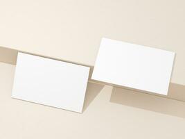 Realistic floating business branding cards template mockup with shadows photo