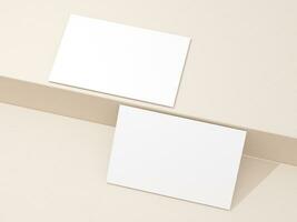 Realistic floating business branding cards template mockup with shadows photo