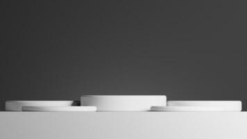 Abstract minimal scene with geometric. podium on gradient black grey background. product presentation, mock up, product show, podium, stage pedestal or platform photo