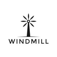 simple windmill logo design template vector