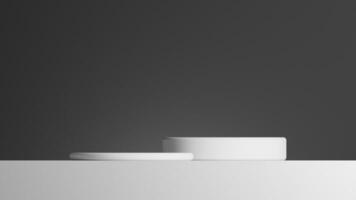 Abstract minimal scene with geometric. podium on gradient black grey background. product presentation, mock up, product show, podium, stage pedestal or platform photo